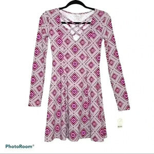 Mudd Crossed Neck Long Sleeved Dress